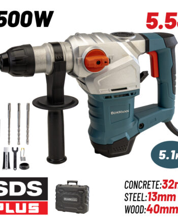 BORMANN BPH4000 Σκαπτικό Περιστροφικό Πιστολέτο SDS-PLUS 1500W,5.5J,βαλίτσα με εξαρτήματα